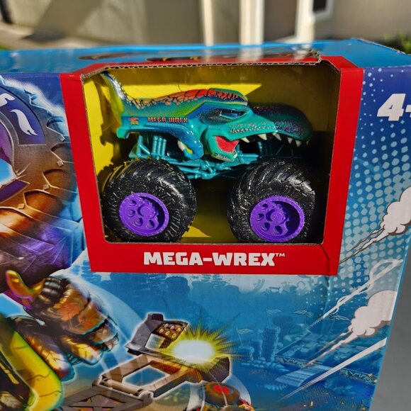 NEW Hot Wheels Monster Trucks Arena Smashers Mega-Wrex Vs Crushzilla Takedown Pl - Picture 4 of 15